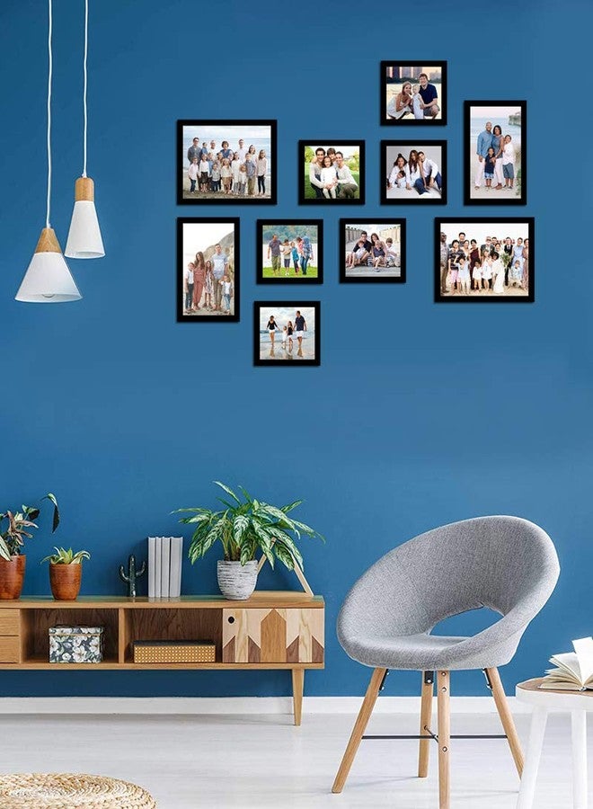 i2 Frames 10 Individual Wall Hanging Collage Photo Frames Black with 8x8, 6x8 and 5x5 Inchs - Image 2